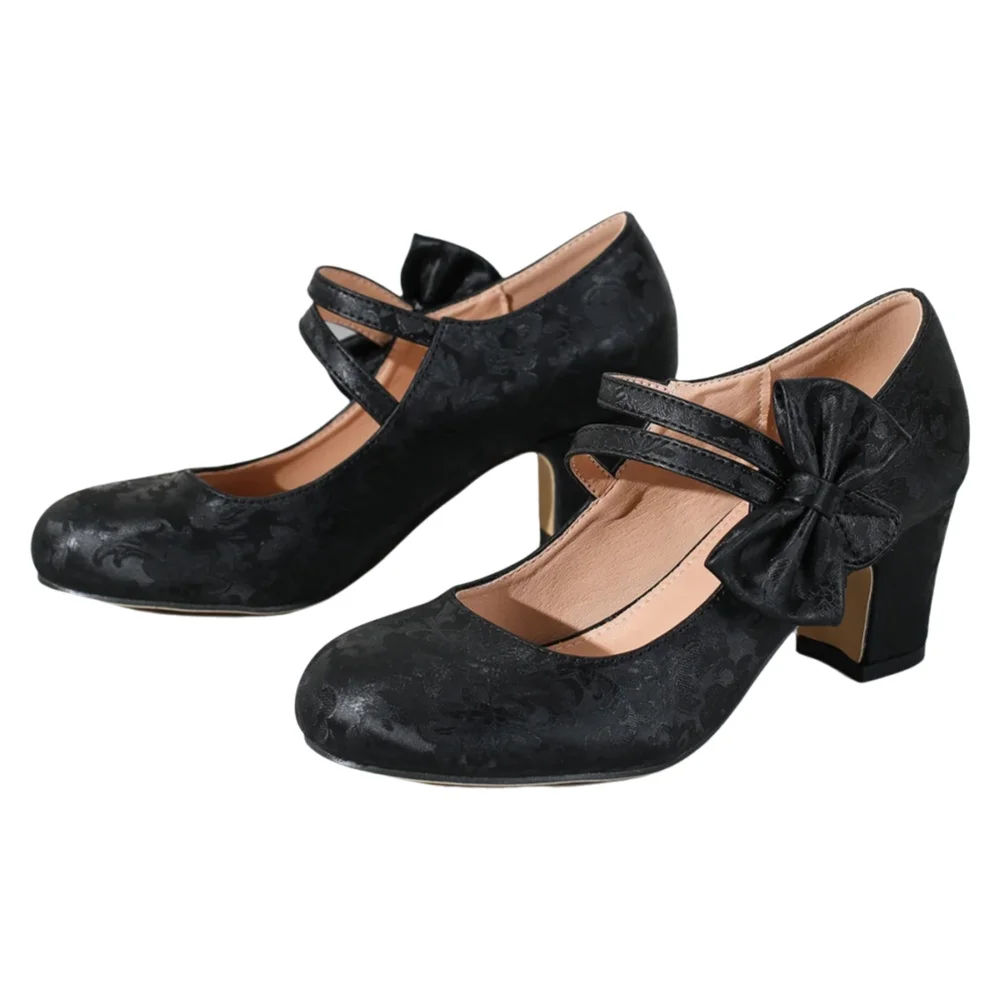 Women Formal Wear Heels - Large size women's shoes bow Mary