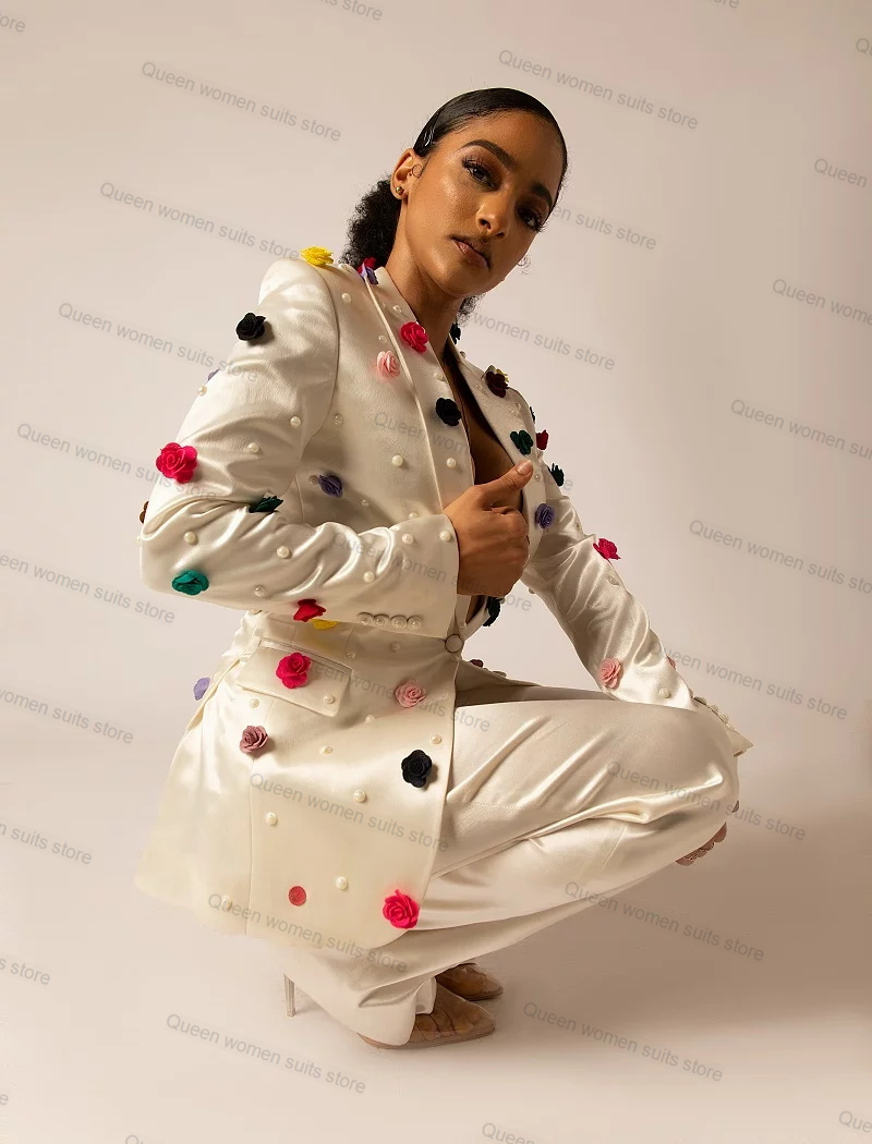 Women'S Formal Jackets To Wear With Dresses - Off White Satin Women Suit Set