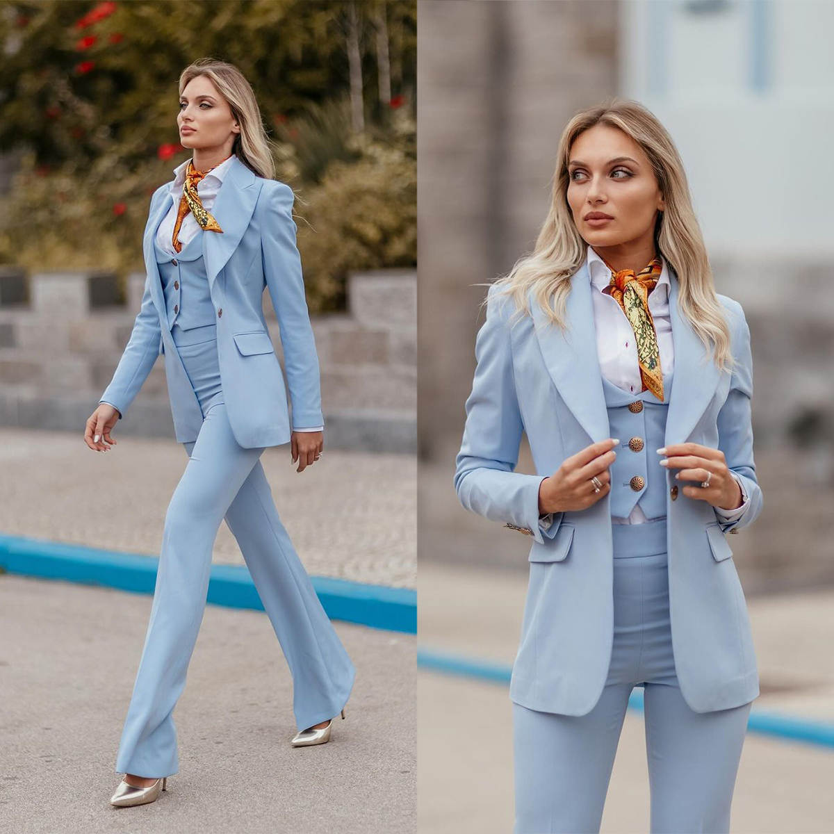 Women Formal Suits Sky Blue Pe - Women'S Formal Jackets To Wear With Dresses 评论和价格