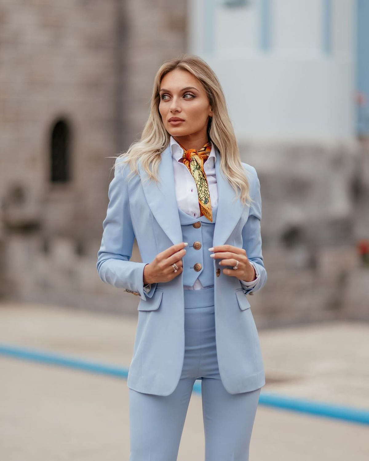 Women Formal Suits Sky Blue Pe - Women'S Formal Jackets To Wear With Dresses 评论和价格