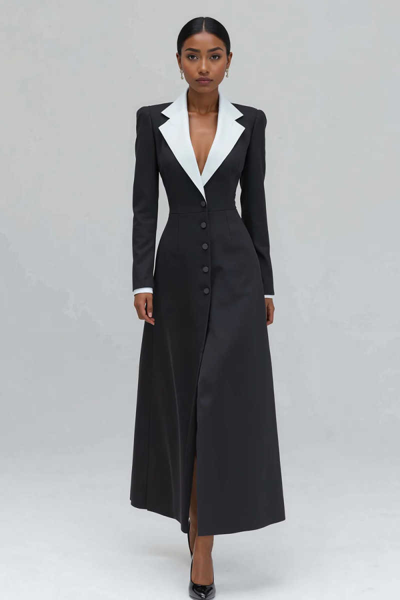 A Line Women Long Blazer Jacke - Women'S Formal Jackets To Wear With Dresses 评论和价格