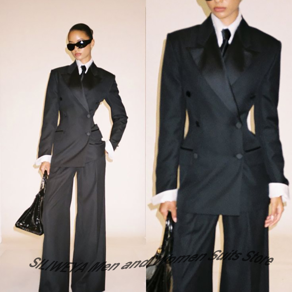 Professional Women's Black Dou - Women'S Formal Wear Jackets 评论和价格