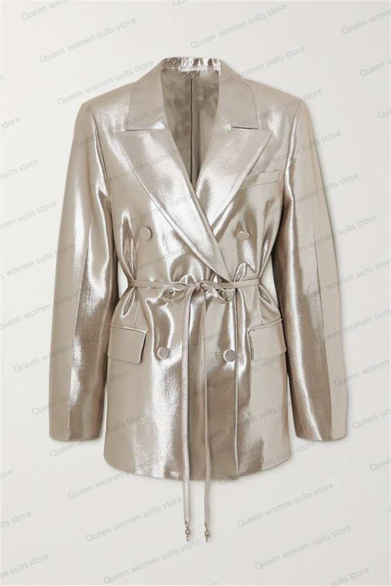 Shiny Satin Wedding Women Suit - Women'S Formal Jackets To Wear With Dresses 评论和价格