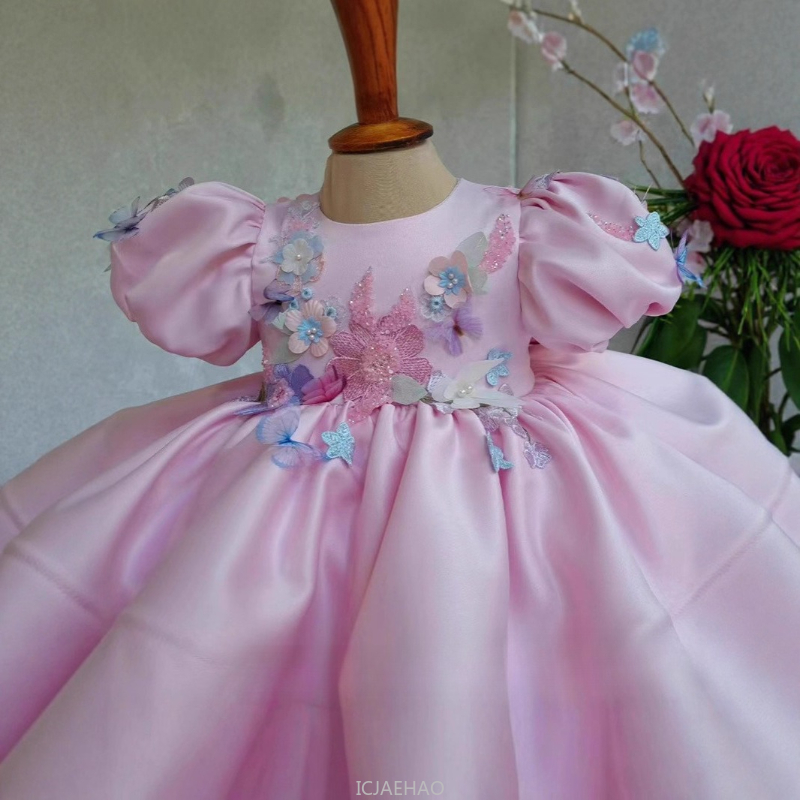 New Kids Satin Dress Bubble Sl - Women'S Formal Wear For Girls 评论和价格