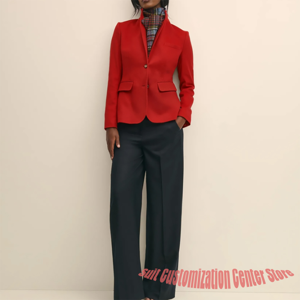 Women's Navy Woolen Clothes Si - Women'S Formal Wear Jackets 评论和价格