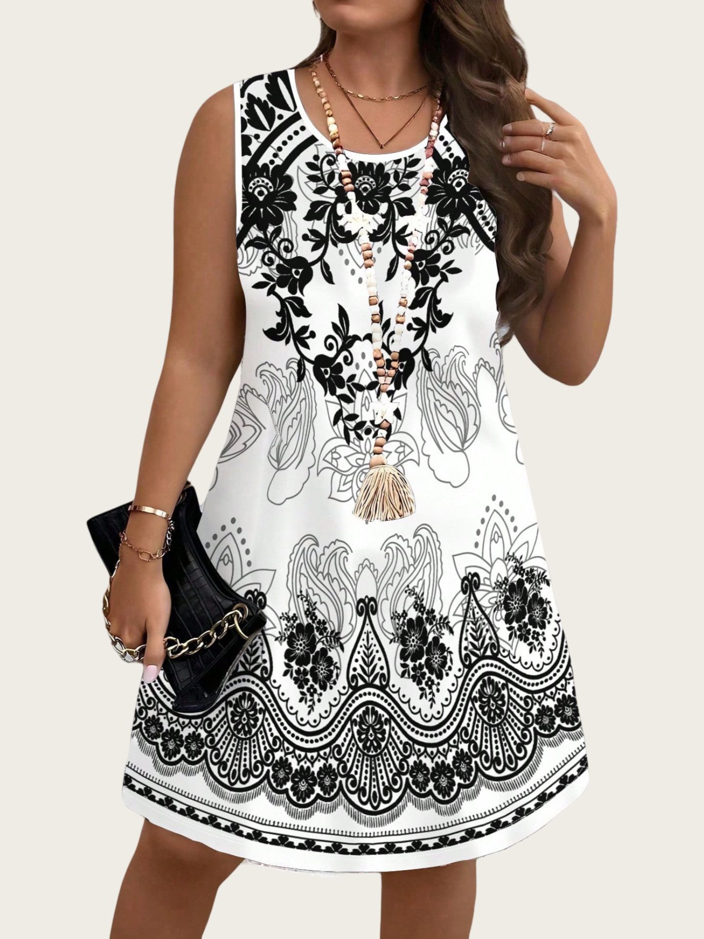 Ethnic Style Vintage Dresses 2 - Shift Dress Sleeveless 评论和价格