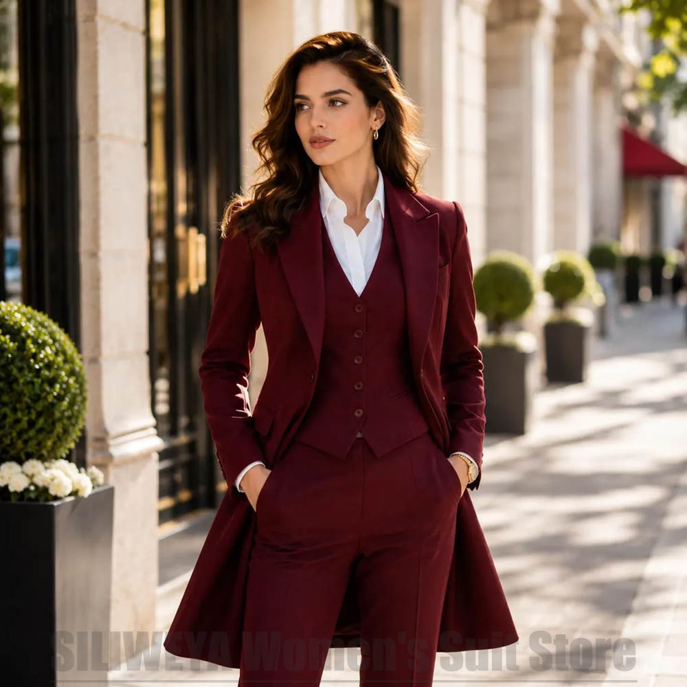 Fashion Women 3 Piece Suit Ele - Women Formal Wear With Blazer 评论和价格