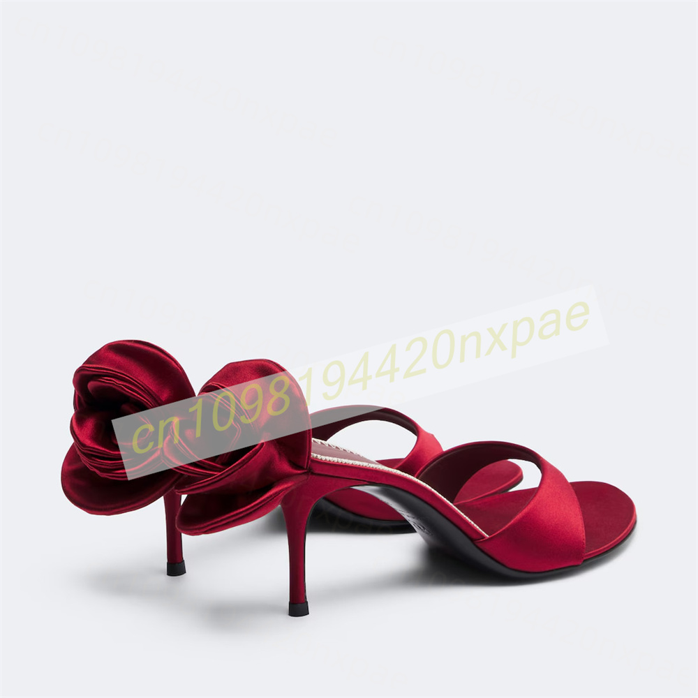 Women Red Satin Thong Mule San - Women Formal Wear For Wedding 评论和价格